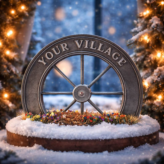 Wagon Wheel Village Sign