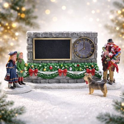 Clock Sign With Decorated Hedge